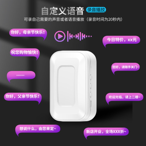 Recordable voice welcome sensor store entrance host greeting alarm anti-theft infrared doorbell