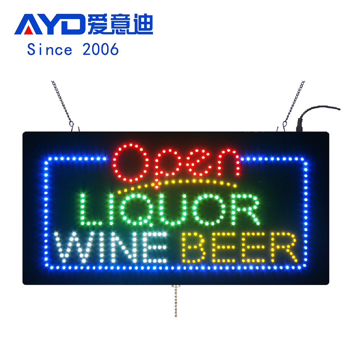 货源LED广告牌酒吧标识牌灯箱 LED OPEN LIQUOR BEER WINE SIGN
