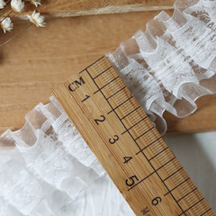 Lolita double-layer pleated white lace edge doll clothing accessories handmade DIY cuff ruffle decoration wide