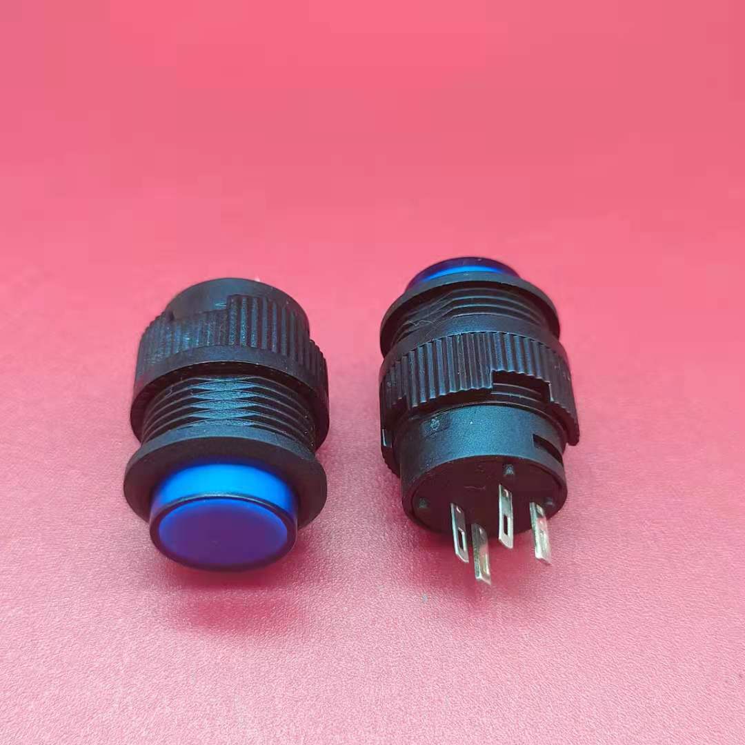 按钮开关圆形方形 无锁自锁复位带灯按键点动按扭开关