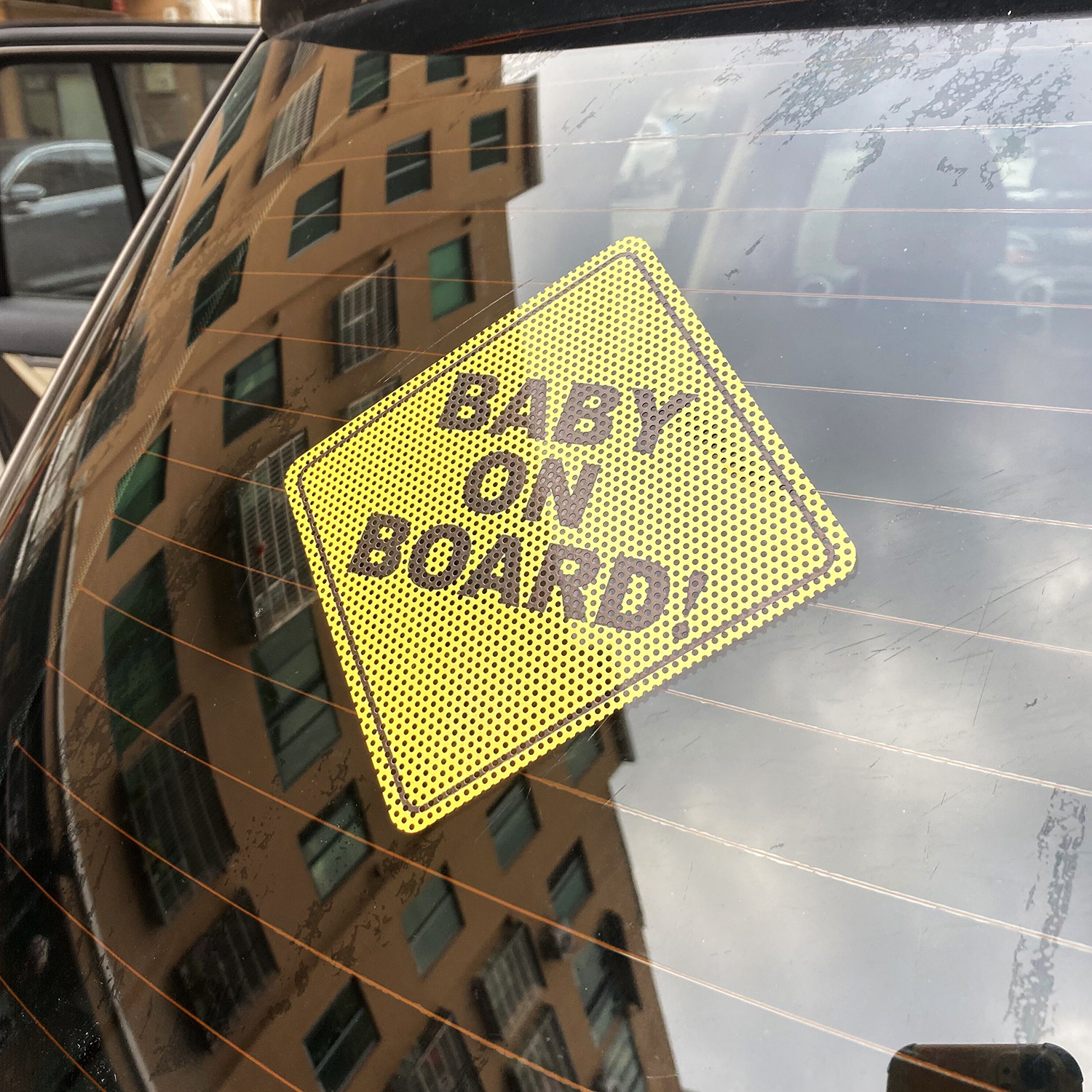 BEBÉ A BORDO de una sola cara perspectiva pegatina coche trasero vidrio único-transparente etiqueta engomada del coche no afecta a la vista
