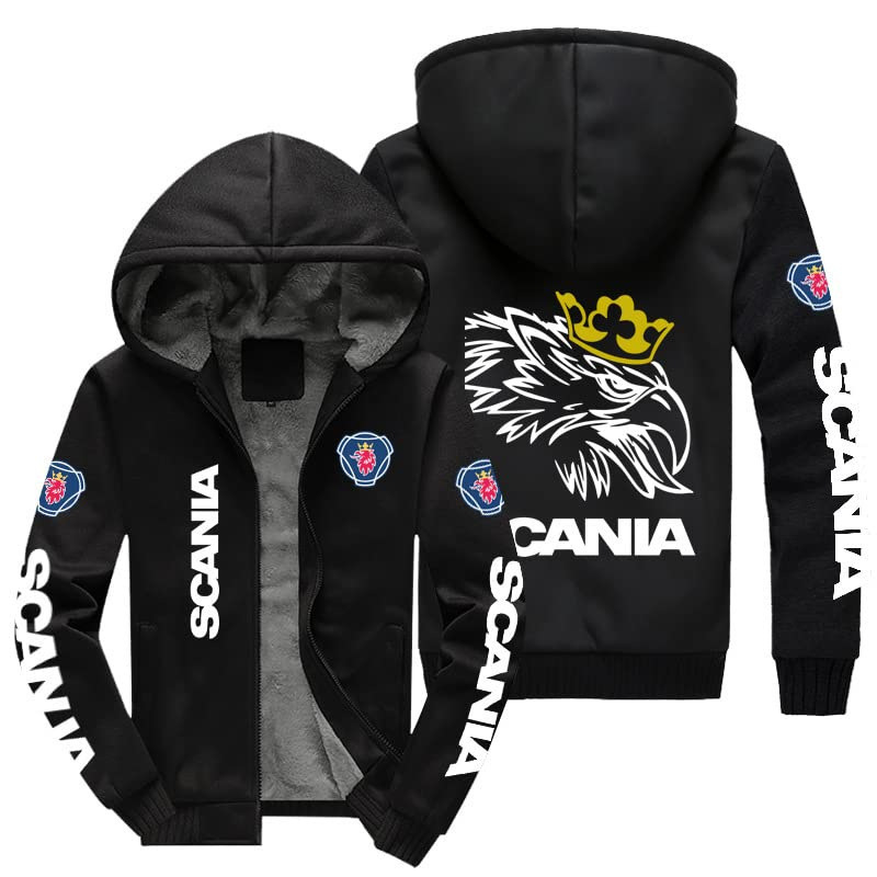 Amazon European Code Hooded Sweatshirt King of the Road Eagle Sweatshirt Coat Thickened Winter Cross-border Foreign Trade Zipper Clip