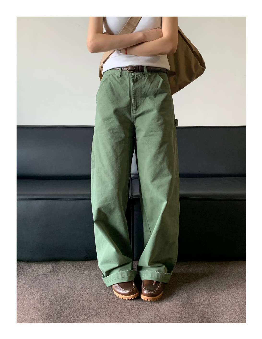 Men's Jeans Military Green Cargo Loose Simple Niche Draped Casual Pants Trendy Versatile_voghion.com