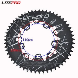 Litepro Складной велосипед овальный диск 110 130BCD общий 52T 54 56 58 60 зубов
