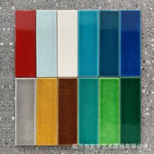 复古冰裂纹长条形手工砖吧台民宿泳池工装墨绿墙砖马赛克艺术瓷砖