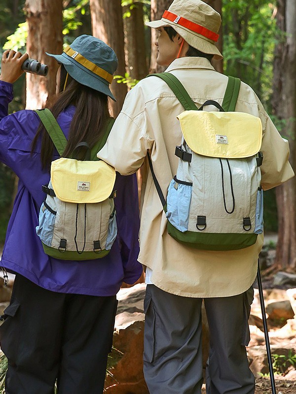 Japanese-Style Casual Unisex Backpack Color-Blocking Versatile Trendy Travel Backpack Lightweight Outdoor Hiking Mountaineering Bag