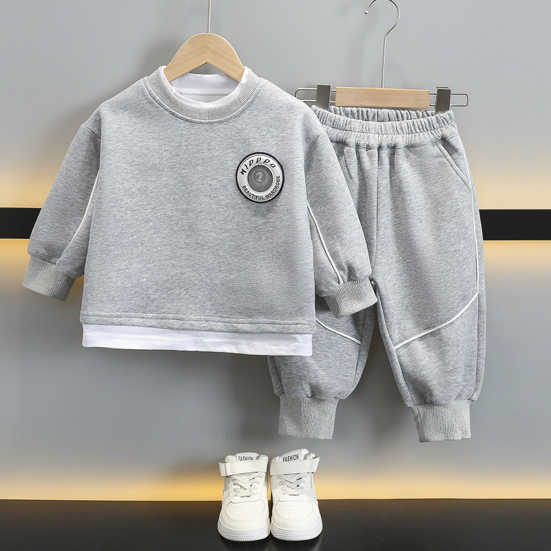 5844 traje de suéter para niños modelos de primavera y otoño 2025 nuevo estilo ropa casual impresa de moda para niños traje de dos piezas para bebés