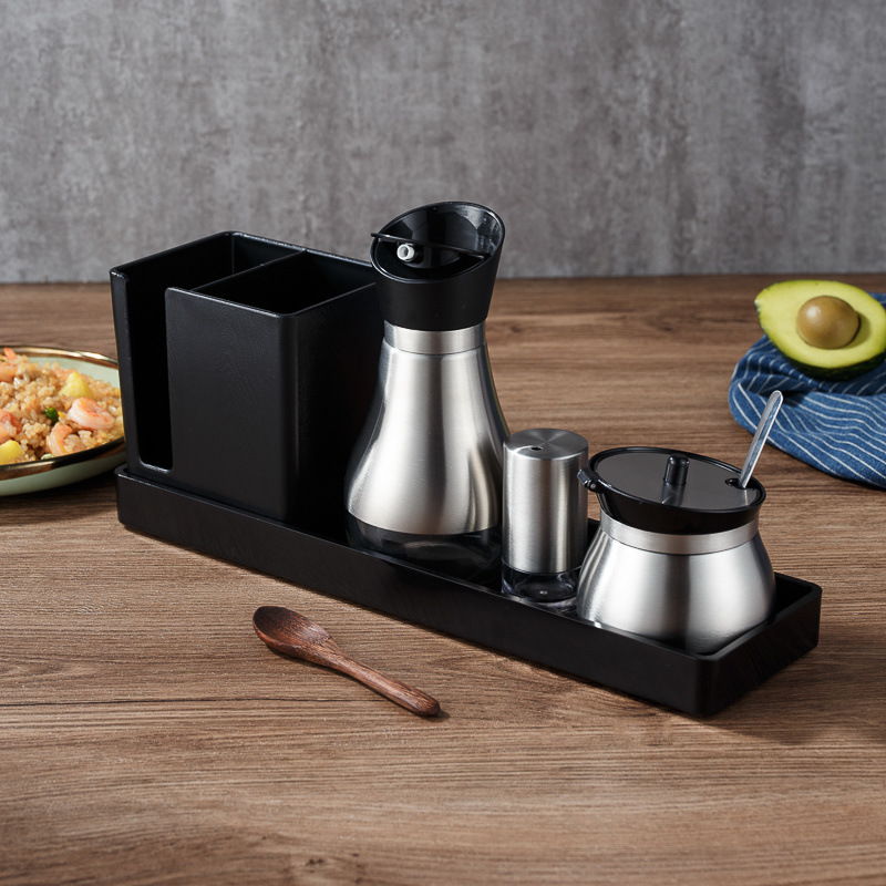 큰 숟가락과 젓가락 쟁반 세트 K (400 강철 + 이빨 + 캔)