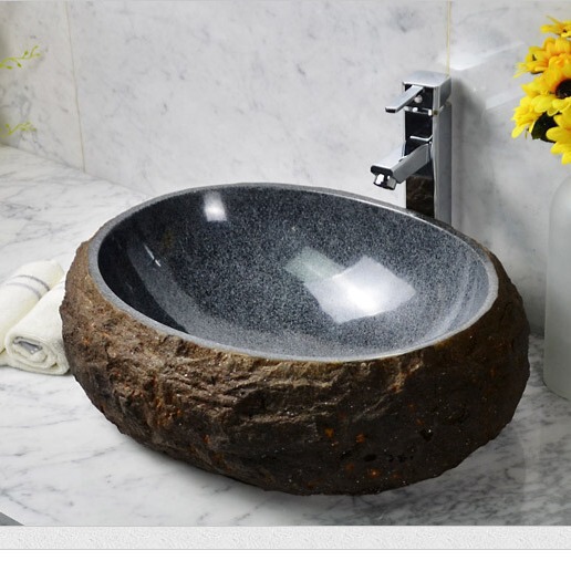 Natural Stone Countertop Basin Stone Sink Chinese Art Bathroom Sink Nordic Style Marble Wash Basin