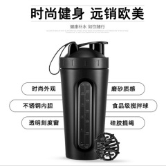 アマゾンの熱いステンレスの透明な目盛りは杯のフィットネス運動のコップの蛋白の粉を振って食事の攪拌のコップを代行します。