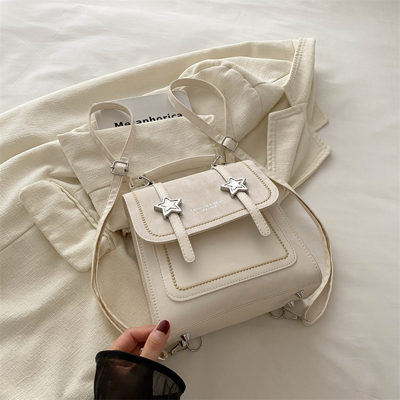 Mochila de moda casual para estudiantes universitarios, bolsos de nicho de diseño de damas, 2024 nuevo retro mochila casual