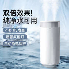 加湿器小型桌面新款家用双喷大雾USB夜灯空气增湿机充电款