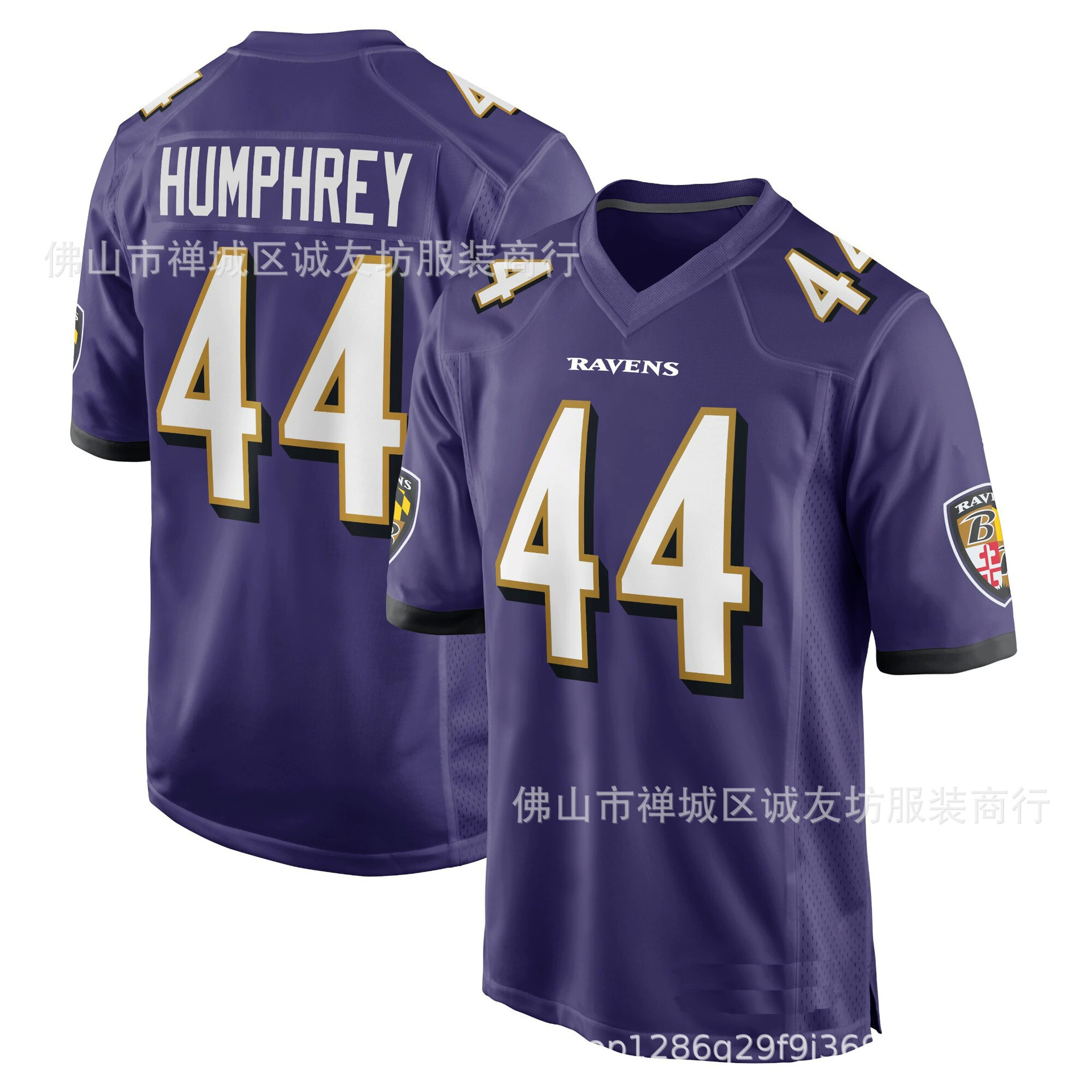 Джерси регби НФЛ Crow 44 фиолетовые Ravens Marlon Humphrey