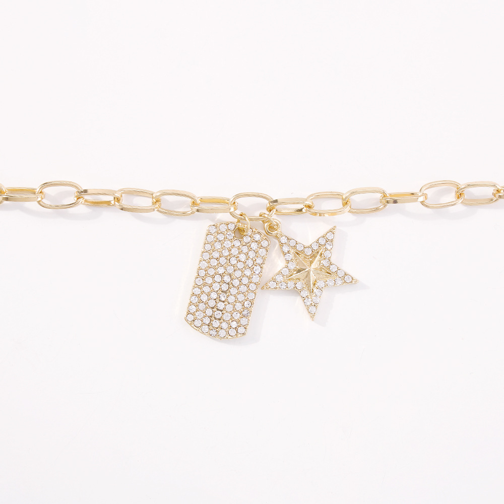 Fashion Single-layer Square Brand Star Necklace display picture 10
