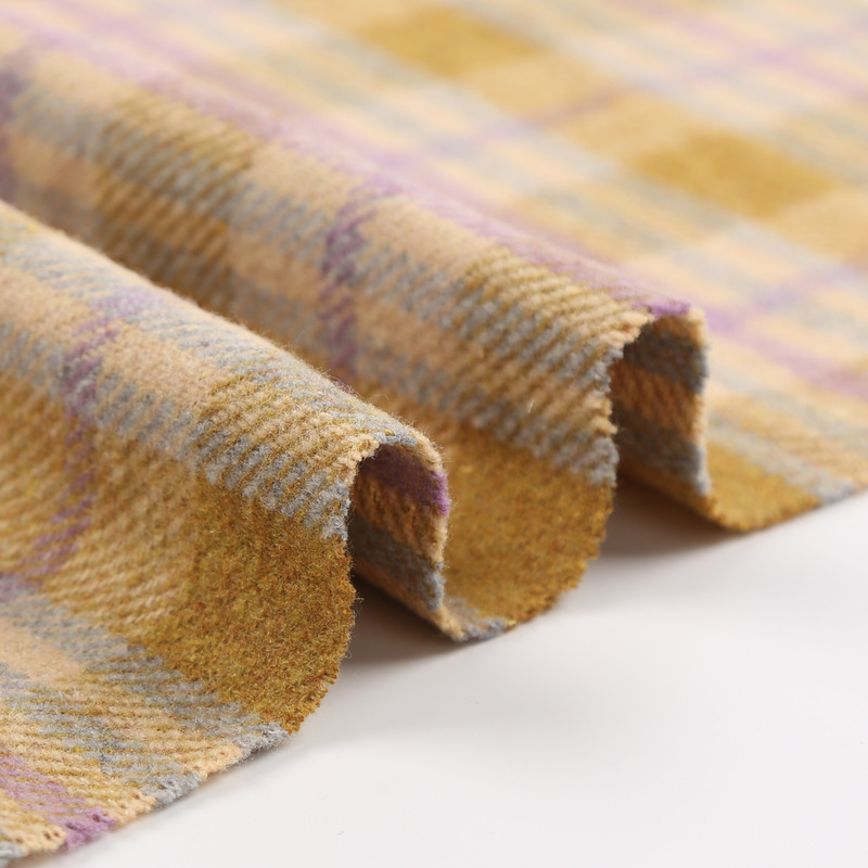 New Slub Wool Plaid Fabric Autumn and Winter Coat Coat suit Bag Fabric in stock Supply New Slub Wool Plaid Fabric Autumn and Winter Coat Coat suit Bag Fabric in stock Supply