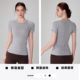Lulu Yoga Clothing Women's Short-sleeved Top Elastic Professional Pilates Tight Running Training T-shirt Breathable Fitness Clothes