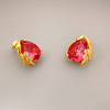 Stone inlay, glossy small crystal, fashionable earrings, suitable for import, Japanese and Korean, light luxury style