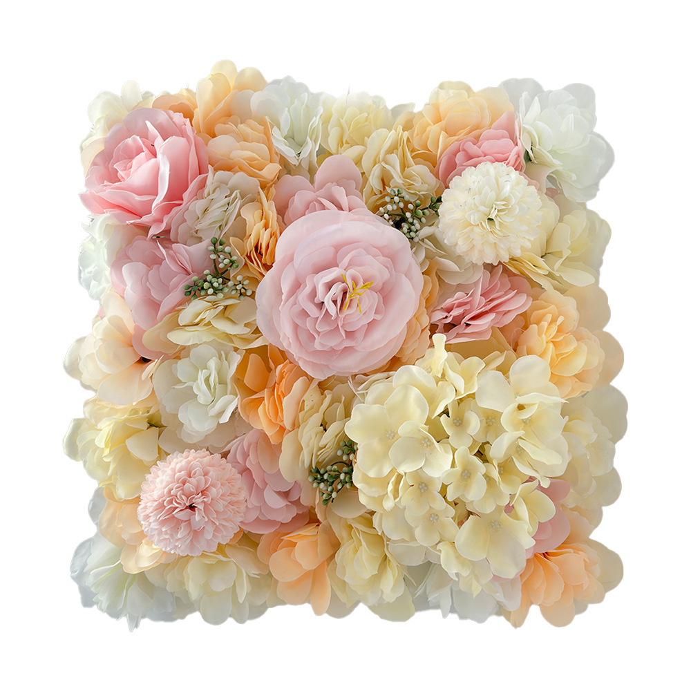 Pared de flores simulada rosa pared de plantas de bodas artículos de fondo decoración pared de flores falsas peonía diseño de fila de flores del centro comercial