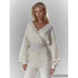 B 58383 Lace V-neck Sweater �ٽz V �Iᘿ����羳���uͨ��