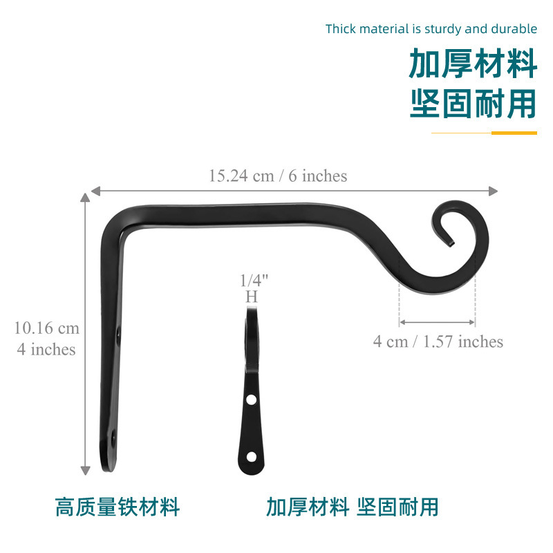 Suministro de 6 pulgadas de metal gancho de pared gancho de la planta al aire libre decoración de alimentación de aves para hacer fotos