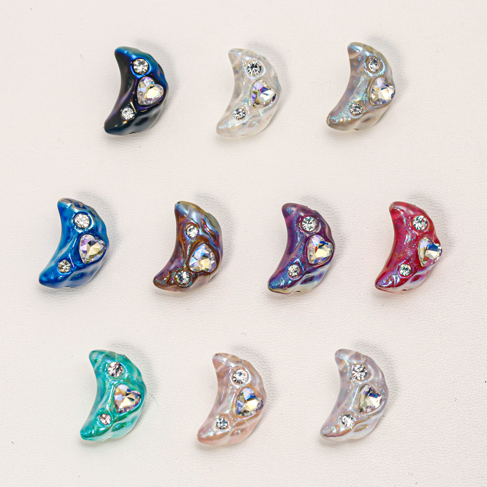 Haijia hielo belleza agujero recto diamante Luna ZIRCON cristal DIY teléfono móvil cadena joyería colgante Accesorios al por mayor