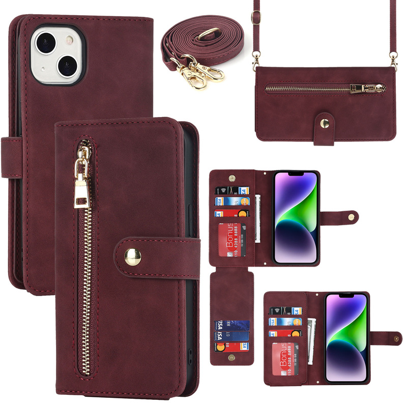 For Apple iPhone 14 Phone Case for iPhone 14 Pro Max Front Pocket Zipper Wallet Leather Case For Apple iPhone 14 Phone Case for iPhone 14 Pro Max Front Pocket Zipper Wallet Leather Case