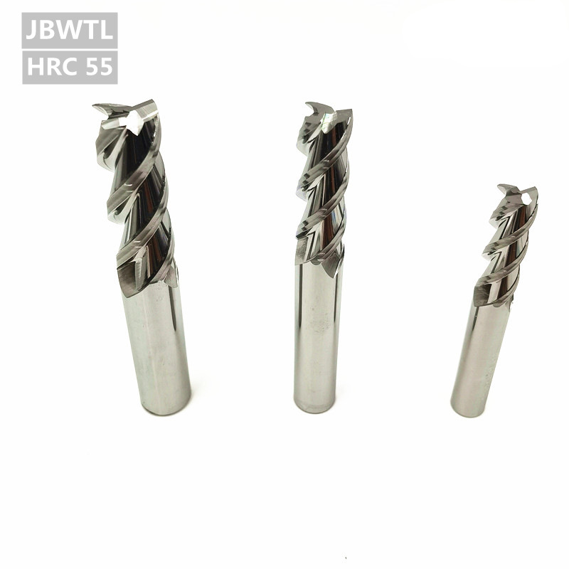 厂销55度3刃高光镜面铝用钨钢铣刀铝合金专用三刃加工中心立铣刀