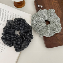 网纱波点大肠发圈女简约气质扎发头绳2024新款发绳皮筋高级感头饰