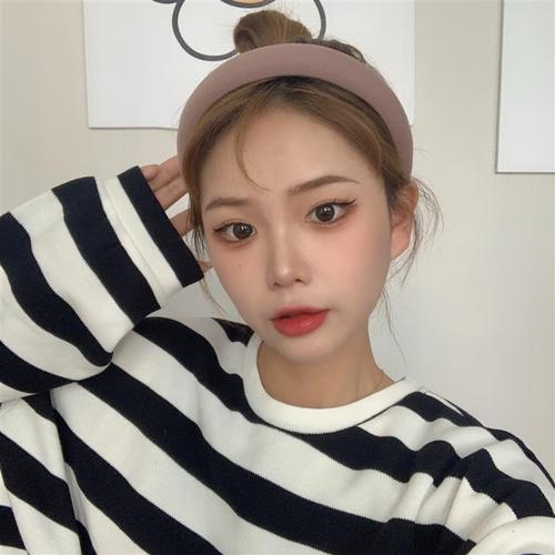 Warm sponge high crown hair tie headband Korean milk coffee color hair bun holder