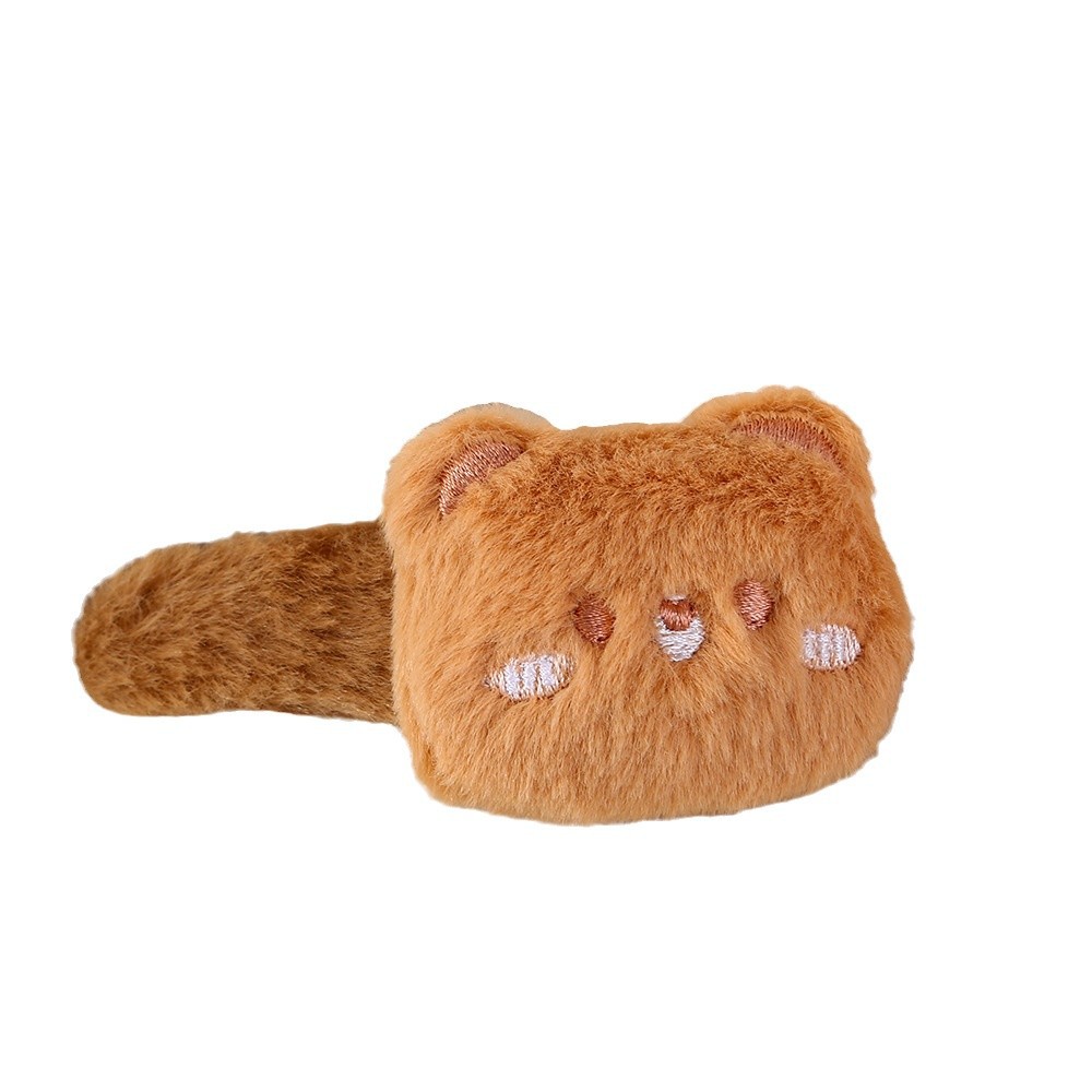 Caricatura de peluche osos conejos grandes clips BB lindos otoño-invierno chicas dulces clips de borde de los estudiantes peludos adornamientos para el cabello tarjeta