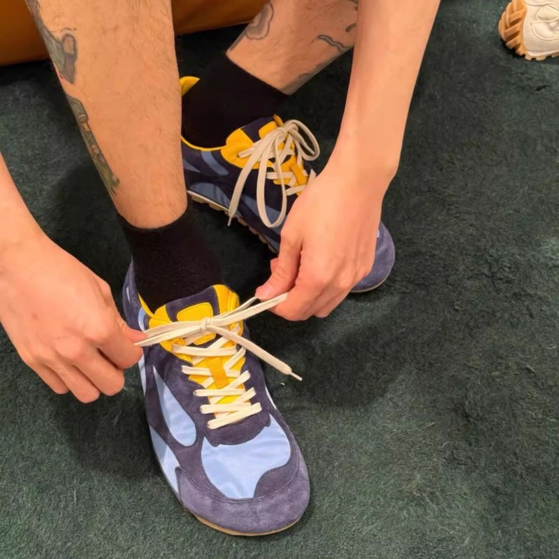 [トップボード] Liu Wenと同じスタイルのレトロな本革カラーブロックフォレストシューズ女性用25フラットレースアップカジュアル道徳トレーニングシューズカップル用|undefined