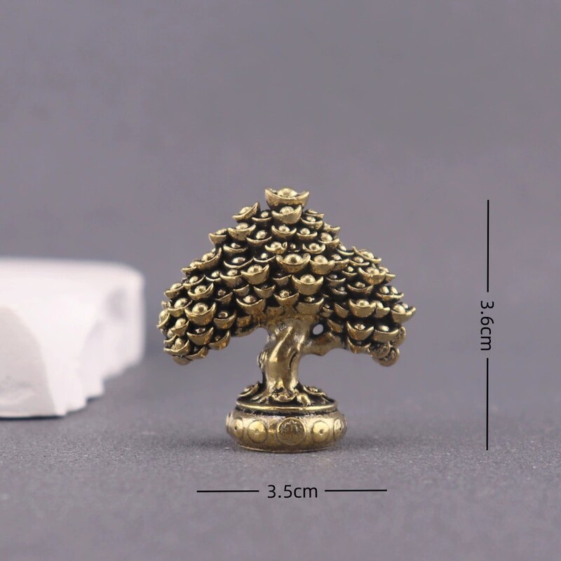 Money Ingot Fortune Tree Wealth-Attracting Ornament Chinese-Style Creative Craft Ornament Small Copper Ornament