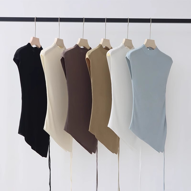 Lyocell Tencel Half-high Neck Knitted Short-sleeved T-shirt Women's Summer New Slim-fit Slimming Inner Base Shirt Top