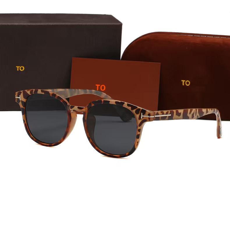Tom Ford Round-Frame Acetate Sunglasses Havana Grey