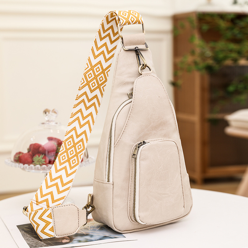 Retro pu bolsa de mensajero mujer 2023 transfronteriza Amazon popular bolsa de pecho bolsa de mensajero ins estilo simple bolsa