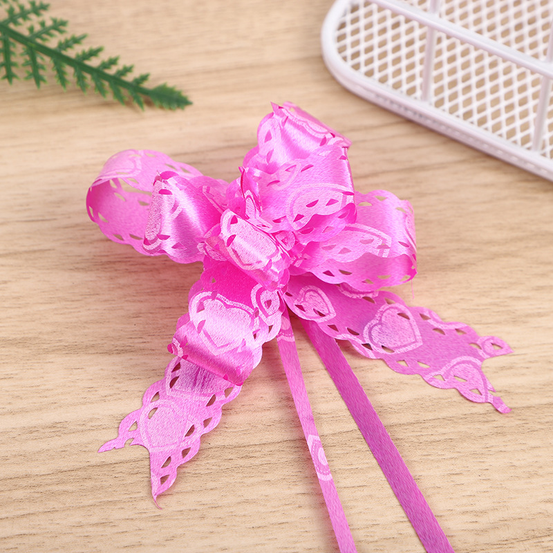 Comercio exterior Venta caliente 18 impreso encaje arco mano-Tirado flor Navidad vacaciones regalo embalaje tirar flor multicolor multi-patrón