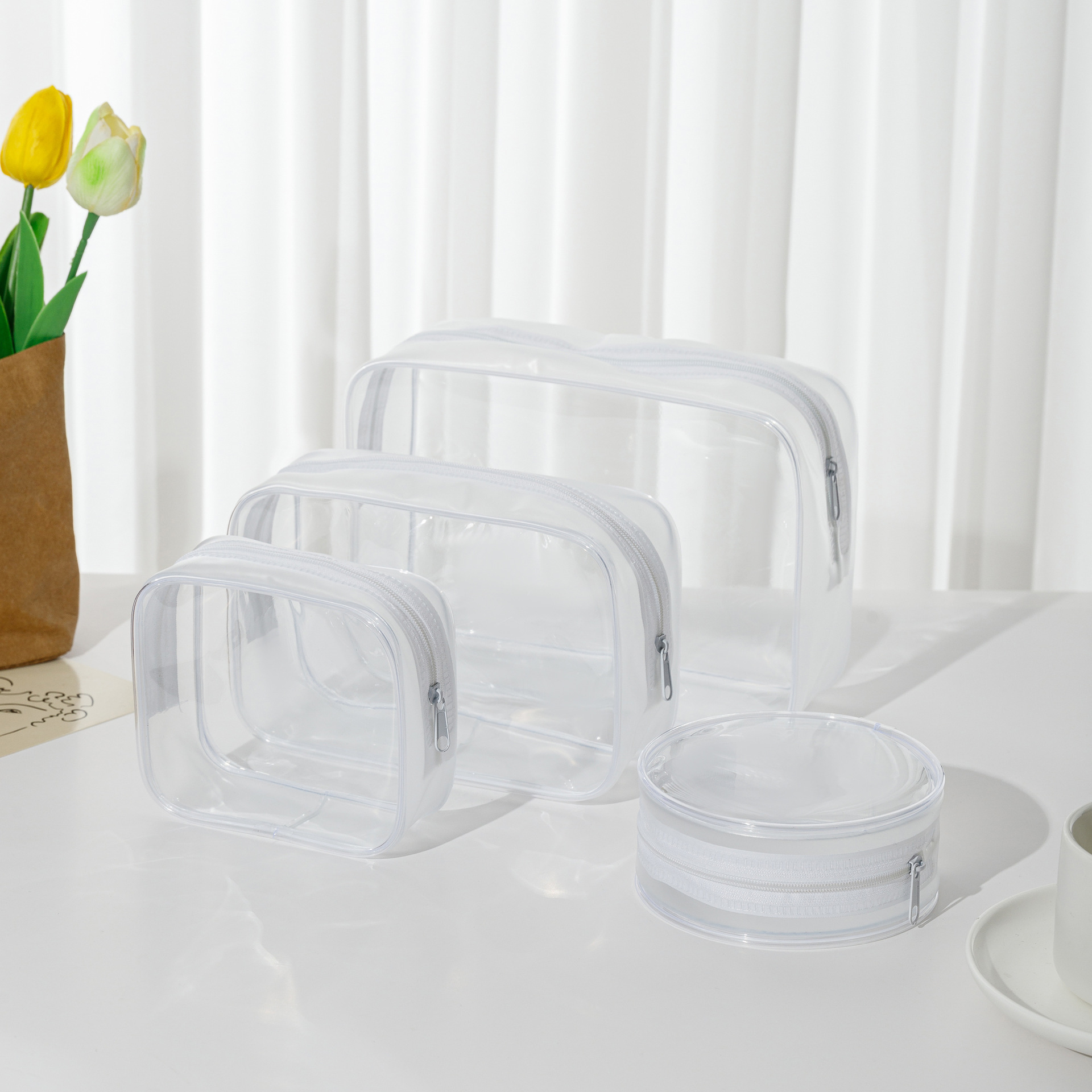 pvc包透明化妝包半透明pvc袋便攜收納包廠家批發透明洗漱包套