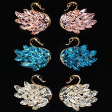 新款镶钻水晶宝石天鹅diy饰品配件手机壳贴钻材料洞洞鞋鞋花配饰