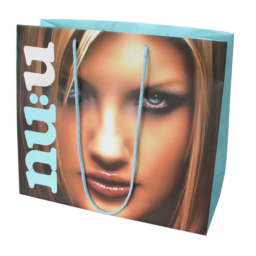 【专 业 定 制】美女图案全彩色印刷白卡纸质覆膜手提袋子