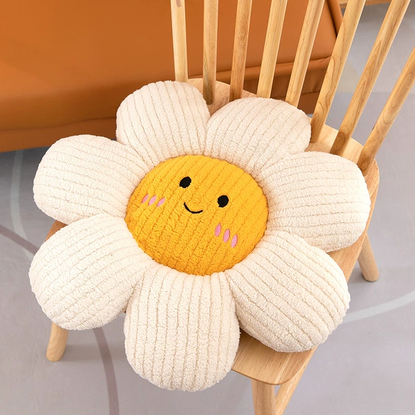 Beige pillow, flowered