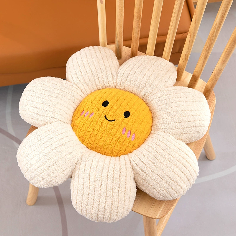 Plush pillow solar-powered, sofa, flowered, sunflower, tatami