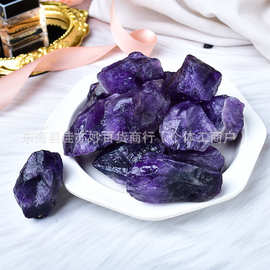 天然深紫水晶石原石紫水晶扩香石鱼缸花盆家居摆饰水晶原石装饰