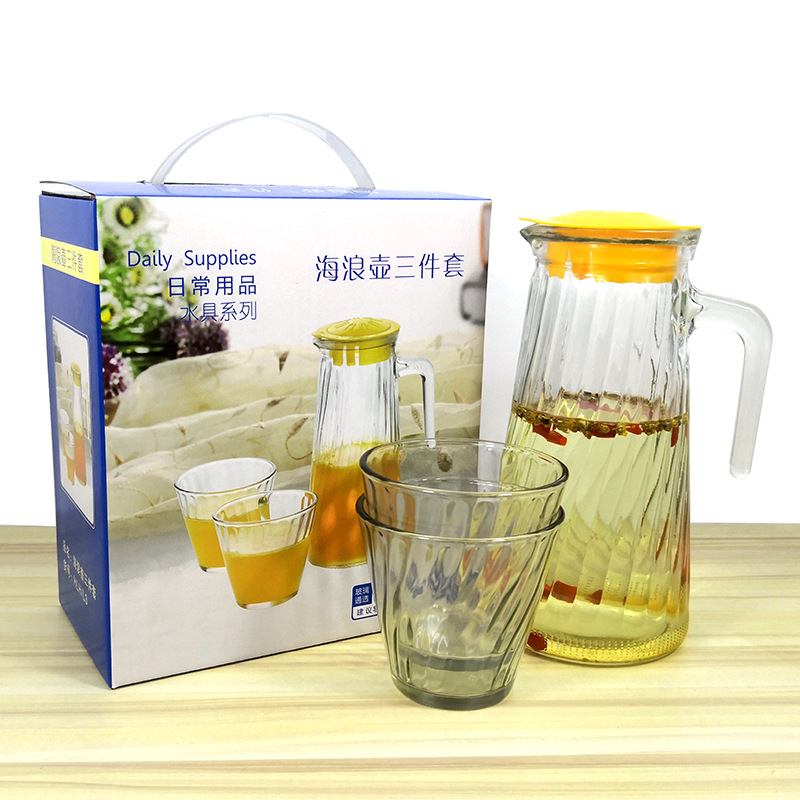 Juego de hervidor de agua con forma de ola para hogar, juego de cinco piezas, juego de tres piezas, hervidor de agua fría, juego de accesorios para agua, regalo para eventos/aperturas, imprimible con logotipo