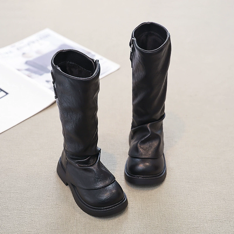 Demi-season ethnic children's school high boots, ethnic style