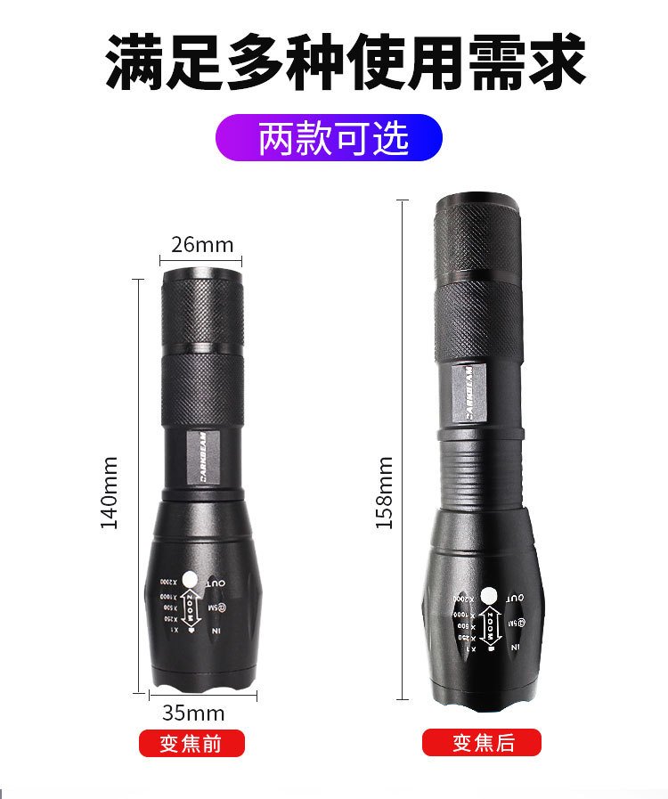 Uv Ultraviolet Flashlight Dual Light Purple Light Jade Anti-Counterfeiting Banknote Detection Cat Moss Fluorescent Agent Detection Light Scorpion Light