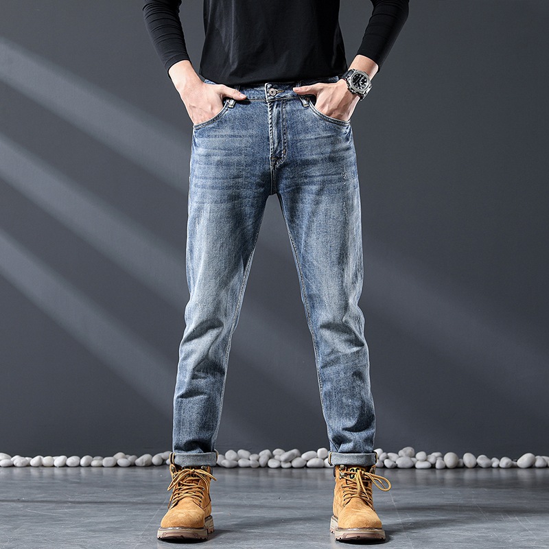 Summer thin jeans men's loose Ameco Ka Ji American style plus size jeans men's trendy Korean pants men_voghion.com