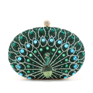 Cross-border New Peacock Diamond Evening Bag Clutch Bag European and American Celebrity Party Evening Bag Women's Wedding Crossbody Bag