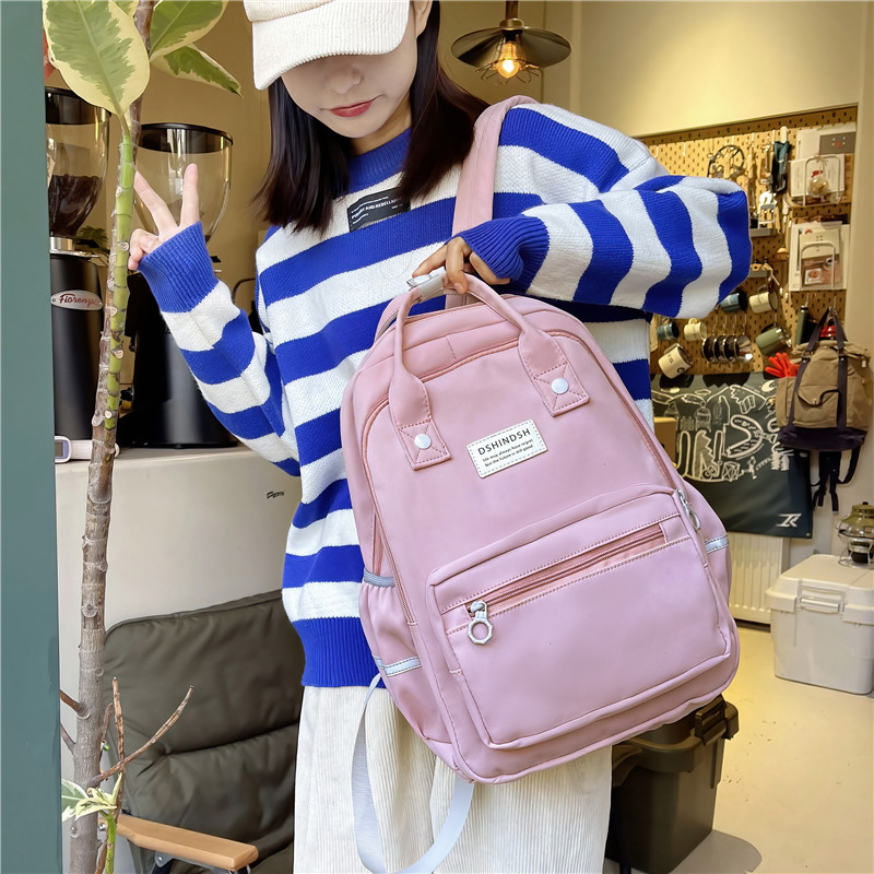 Fashion Solid Color Zipper Backpack display picture 2