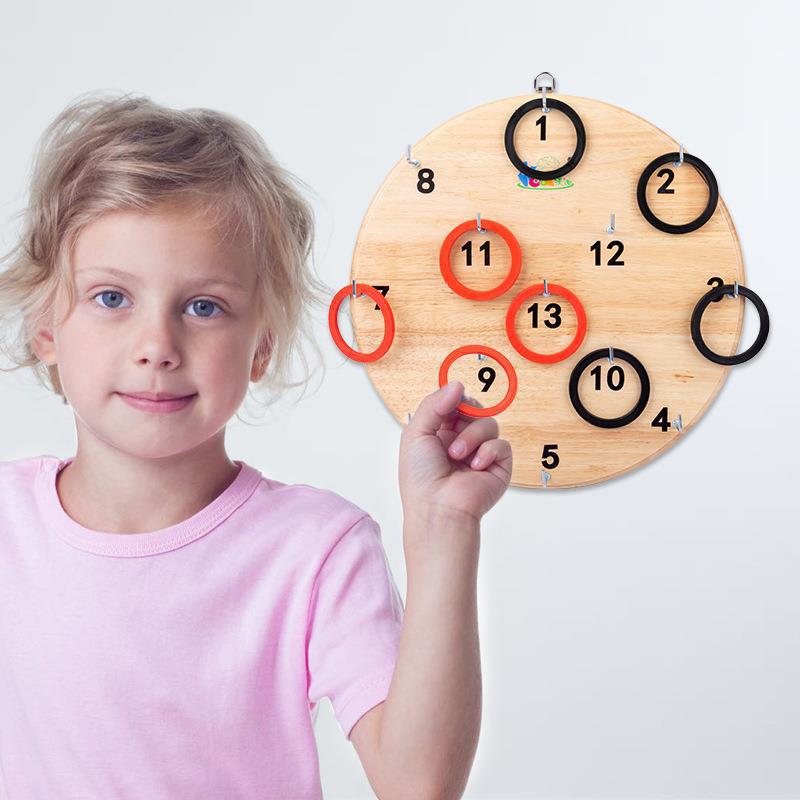 Juego de anillo de pared colgante de jardín de infantes de madera Educación temprana para niños Competencia de lanzamiento interactivo entre padres e hijos Anillo interior