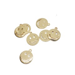 14k gold plated colorfast smiling pendant earrings accessories DIY handmade bracelet necklace charm wholesale materials